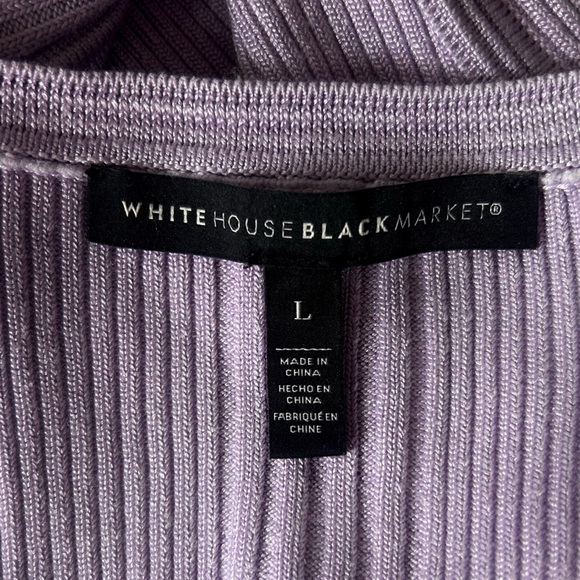 WHBM Y2K Pastel Sweetheart Lilac Ribbed Knit Tank Top Casual Coquette Staple | L - Picture 2 of 12